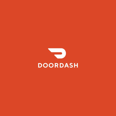 Doordash logo on an orange background